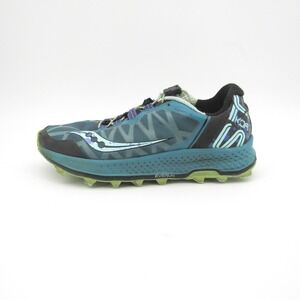 Saucony Womens Size 8 Trail Running Shoes Koa ST Teal Blue Black Green Mud